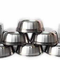 Steel Serving Bowl Stainless Steel Glass Set with Katori-image-6