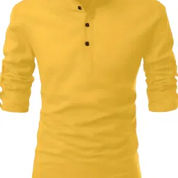Men Solid Cotton Blend Straight Kurta-image-80