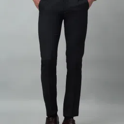 Men Regular Fit Black Viscose Rayon Trousers-picture-12