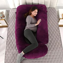 ultra soft j shaped pillow Microfibre, Polyester Fibre Solid Pregnancy Pillow Pack of 1-20