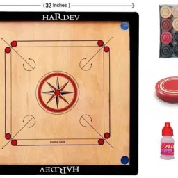32In Full Size Tournament Carrom Board Game with Complete Set Coin,Striker,Powder 3.8 cm Carrom Board-image-70