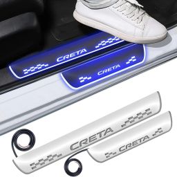 Sill Plate for Creta Mirror Finish Car Door Foot Step LED (Set of 4, Blue) Door Sill Plate-image-71