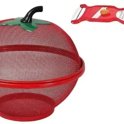 Apple Shape Net Fruits, ,4 in 1 Peeler Stainless Steel Fruit & Vegetable Basket-image-31
