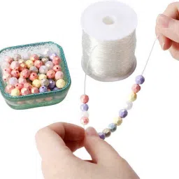 weariton 100 meter 0.8 mm Elastic Rope Cord String Thread for Bracelet / Jewellery Making image 2