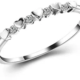 Silver Diamond Platinum Plated Ring-image-3