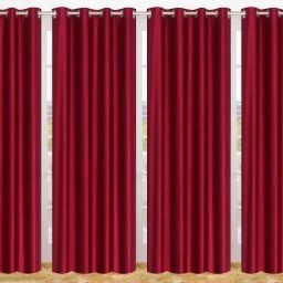 213.39 cm (7 ft) Polyester Semi Transparent Door Curtain (Pack Of 4)-image-3