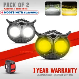 Owl Design Dual Color Led Fog Light Led Auxiliary Spot Led Lights Fog Lamp Fog Lamp Car, Motorbike LED (12 V, 25 W)-61