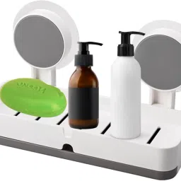 Non-Drill Wall Mount Magic Sticker Self Adhesive Soap Stand for Bathroom Plastic Wall Shelf-18
