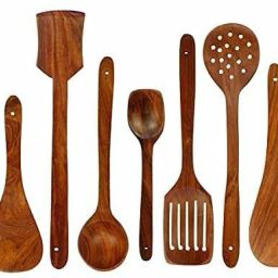 Wooden Cooking Spoons and Spatulas for Cooking Set of 7 pcs Wooden Cutlery Set-image-45