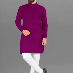 Men Solid Cotton Blend Straight Kurta-picture-9