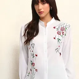 cadmon Women Regular Fit Solid Button Down Collar Formal Shirt-picture-1