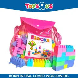 CraftyConstruct: DIY Plastic Building Blocks for Kids -100+ Pcs with Pink Bag-image-15