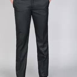 raymond Men Slim Fit Dark Blue Polyester Trousers-picture-7
