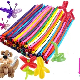 Solid Animals Kit Twisting Balloons 100pcs Latex Long Modelling Balloons with 1 Balloon Pump (multicolor) Balloon-image-3