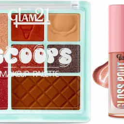 Scoops Makeup Palette -Sundae Fundae& Gloss Pout Lip Gloss -Bare Nude|Combo-11