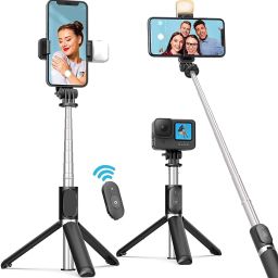 NKL Perfect Strong Selfie Stick Design with Light, Multi Purpose Use Bluetooth Remote_38 Bluetooth Selfie Stick-image-16