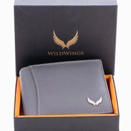 Men Trendy, Evening/Party, Casual, Formal Grey Genuine Leather RFID Wallet-image-62