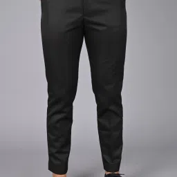 Men Regular Fit Black Viscose Rayon Trousers-image-80