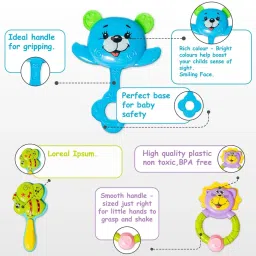 zokato Munchkin Rattle Set for Babies ( with 6 Rattle Toys)Color May Vary Rattle image 5