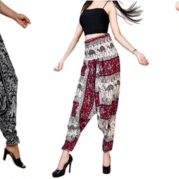 fusfus Printed Rayon, Cotton Women Harem Pants-picture-32