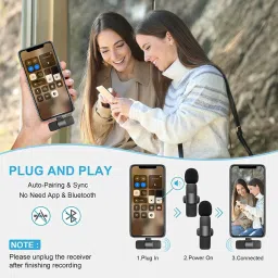 pay pay K9 Dual Collar Mic For IOS/Android Type C Supported Microphone Microphone WIRELESS MICROPHONE image 5