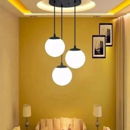 3 Milky Doom Hanging Luster Light Pandent with 3 bulb Ceiling Light Ceiling Lamp-image-25