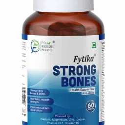 fytika healthcare products Strong Bones | Calcium 1000mg + Vitamin D3 400IU with Zinc,Coper & Vitamin K2 image 5