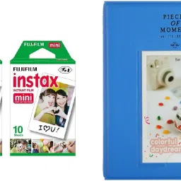 FUJIFILM Instax Mini 10x2 Sheets Instant Film with Instax Time Photo Cobalt Blue Album 64 Sheets Film Roll-image-96