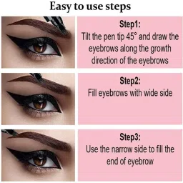 FLOSTRAIN Waterproof 4 Points Microblading Eyebrow Pen with a Micro-Fork Grooming Kit 0 min Runtime 5 Length Settings image 3