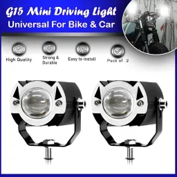 Motorcycle G15 Mini Driving Spot/Fog Light Dual Color Super High Beam Fog Lamp Car, Motorbike LED (12 V, 15 W)-21