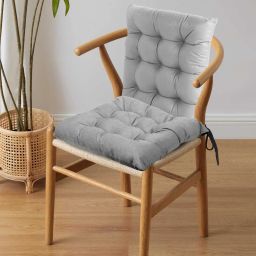 Modern living Microfibre Solid Chair Pad Pack of 1-image-30