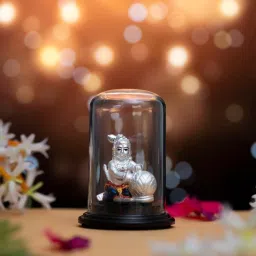 Little Krishna Delight Rhodium-Plated Sterling Silver Idol of Young Lord Krishna Decorative Showpiece-8 cm-1