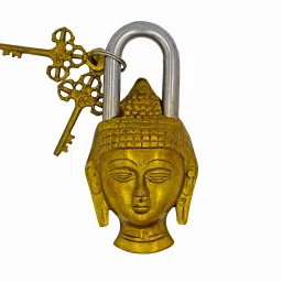 Buddha Brass Statue Unique And Antique Lock Beautiful Handicraft Work Lock-image-33