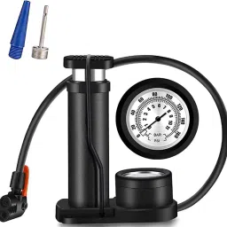 Mini Bicycle Bike Pump with Presta and Schrader Valves Aluminum Alloy Floor Bicycle, Motorcycle, Volleyball Pump, Basketball Pump, Inflatable Furniture Pump-picture-16