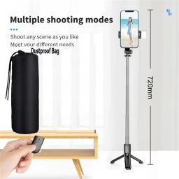 PULTO Professional Video and Picture Catcher Selfie Stick Tripod With Fill Light +Dustproof Bag PLTL03 Wireless Bluetooth Detachable Remote, 360°Rotation, Selfie Stick And Stand R1S With Flash Light And Remote Control Selfie Stick Extendable Stick Mini Tripod With Detachable Remote For Smart Selfie Phone Holder Camera Flash Brackets Best Use For Make Videos Compatible With Mobiles Video Stand In Gimbal Stabilizer, |In Mobile Holder For Hand| Stand For Online Classes Selfie Sticks & Monopods Tripod, Monopod, Monopod Kit, Tripod Ball Head, Tripod Bracket, Tripod Clamp, Tripod Kit image 4