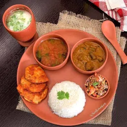 Terracotta Traditional Clay Dinner Set | Terracotta | Plate, Bowls, Spoon & Glass Included Dinner Set-image-15