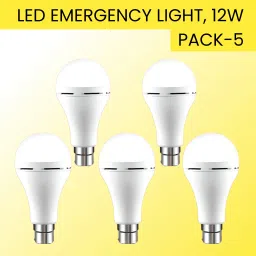 12W Rechargeable Inverter LED Bulb with Upto 4H.Power Cut Lighting Pack of_5Z363 4 hrs Bulb Emergency Light-image-7