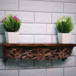 Hand Carved Wooden Wall Décor Shelf || Mounted Bookshelf || Bedroom Solid Wood Open Book Shelf-28
