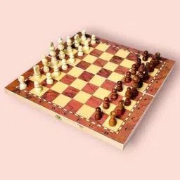 Gifts Foldable Wooden Chess Board Set with 32 Wooden Chess Coins Party & Fun 4 cm Chess Board-picture-37