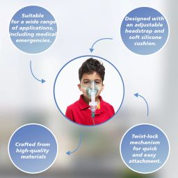 STERGIC Oxygen Mask for Kids- Latex-Free, Adjustable Fit in Nebulizer image 4