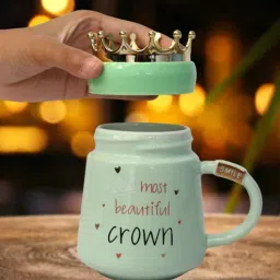 izzhaar Printed Ceramic Mug with Crown Lid (400 ML)-picture-13