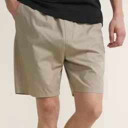 Solid Men Beige Casual Shorts-image-34