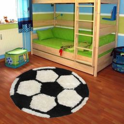 White, Black Polyester Area Rug-image-72