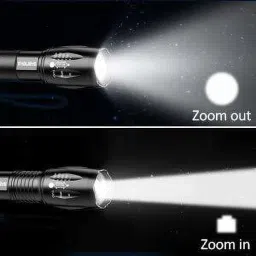vvg traders TAC Light Metal LED Torch Flashlight, XML T6 Water Resistance 5Modes Zoom Torch with Adjustable Focus with 3 AAA Battery (Emergency... Torch image 3
