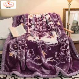 Floral Double Mink Blanket for Heavy Winter-image-75