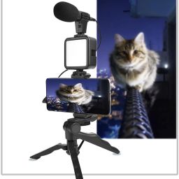 AMUSING New Arrival Vlogging Kit for Video Making, youtube video with Bluetooth Remote Monopod Kit, Tripod Kit-22