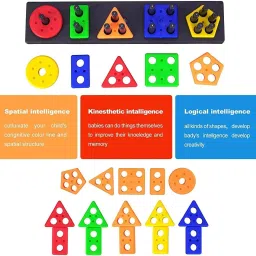 devdarsh 25 Pc-5 Shape Sorting & Stacking Sorter Toys Early Educational Geometric Blocks image 4