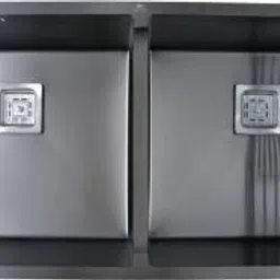 304 HANDMADE sound proof KITCHEN SINK HEAVY-DUTY PREMIUM QUALITY CHROME MATT FINISH (45"×20"×10") double bowl Black vessel sink Vessel Sink-image-68
