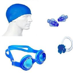 Kamni Sports Swimming Kit (Silicon Cap, Silicon Ear Plug, Swimming Nose Clip, Swimming Goggles) Swimming Kit Swimming Kit-image-40