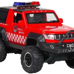 Die Cast Metal 1:32 Scale Model Car Jeep Police Lights & Sound For Kids Toy Car-22